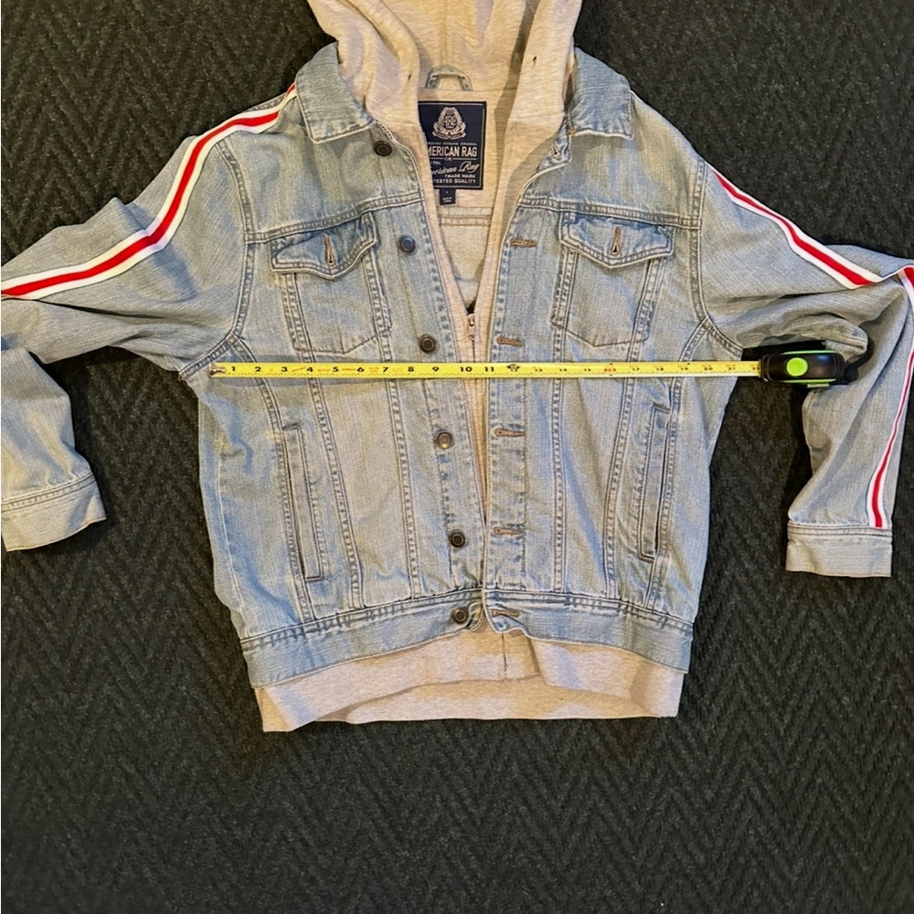American Rag Light Blue Jean Jacket with Hood - Picture 5 of 10